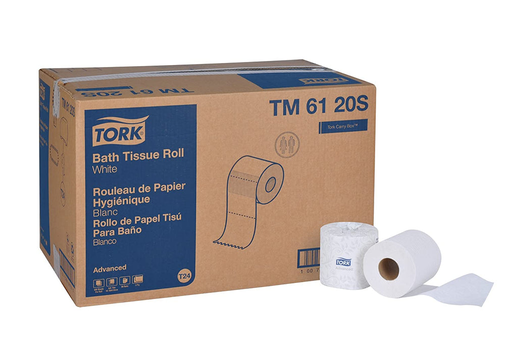 Essity Professional Tork Advanced 2-Ply Bath Tissue Rolls - Tork Advanced TM6120S Bath Tissue Roll, 2-Ply, White, 4" W x 3.75" H - TM6120S