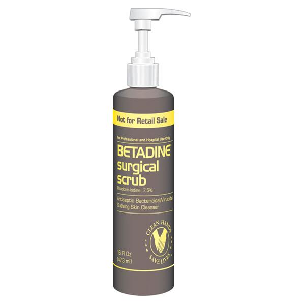 Emerson Betadine Surgical Scrub - Betadine Surgical Scrub with Dispenser, 16 oz. - BSWP16