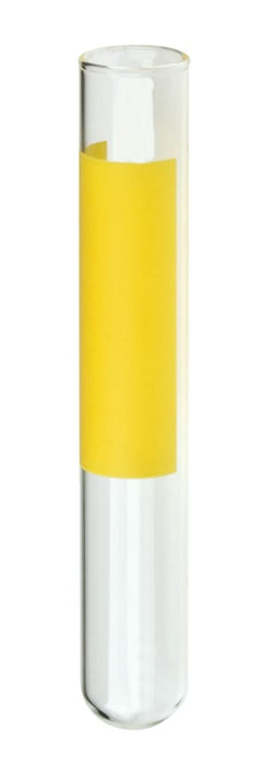 DWK Kimble Borosilicate Glass Culture Tubes w/Vertical Label - TUBE CULTURE MARK-M 12X75 YELLOW LABEL - 60B12BZL