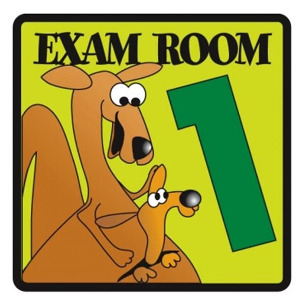 Clinton Industries Exam Room Sign Ped 5.5" Plstc Ylw Asst Imprnt W/ Kngr Dsgn Ea