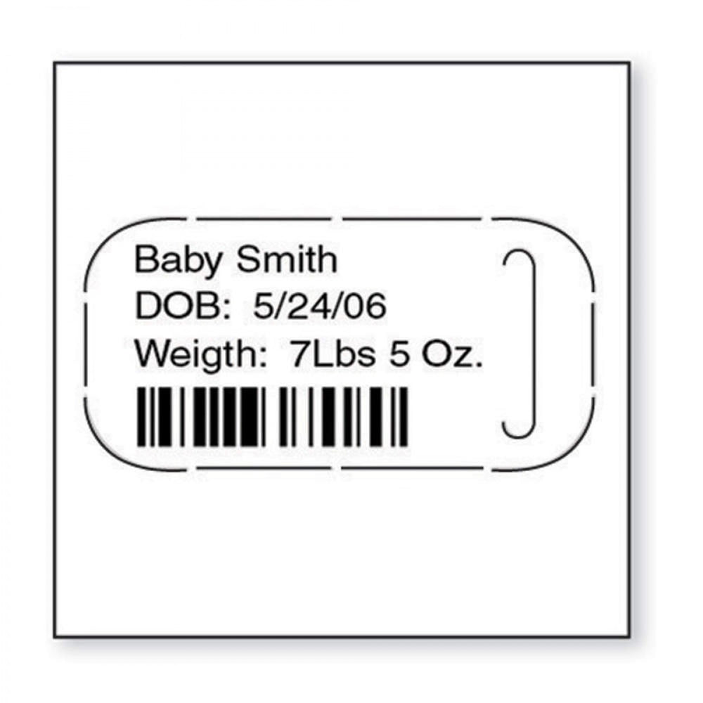 Precision Thermal Wristband Tag Thermal 5/8"X1 1/8 3" Infant White - 1000 Per Box