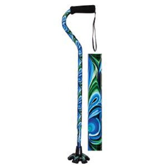 Essential Medical Supply Couture Offset Fashion Walking Cane with Matching Super BigFoot Tip