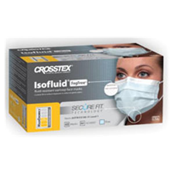 Crosstex International Face Mask Erlp Isofluid Fog-Free Secure Fit Fld Rstnt Blu 40/Bx, 40 BX/CA (GCICXBSF)