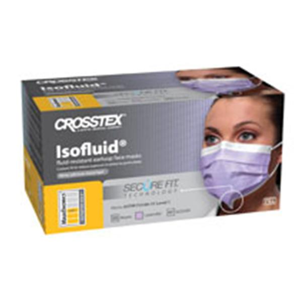 Crosstex International Face Mask Earloop Isofluid SecureFit Anti-Fog Fld Rstnt Lav 50/Bx, 40 BX/CA (GCILVSF)