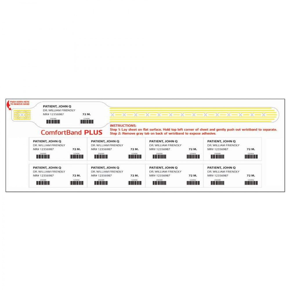 Comfortband Plus Thermal Wristband 1 1/8" X 11 1/2" 1" Core Wound Out - Adult - Yellow 240 Per Box - Our Softest Wristbands Specially Designed For Patients With Sensitive Skin.