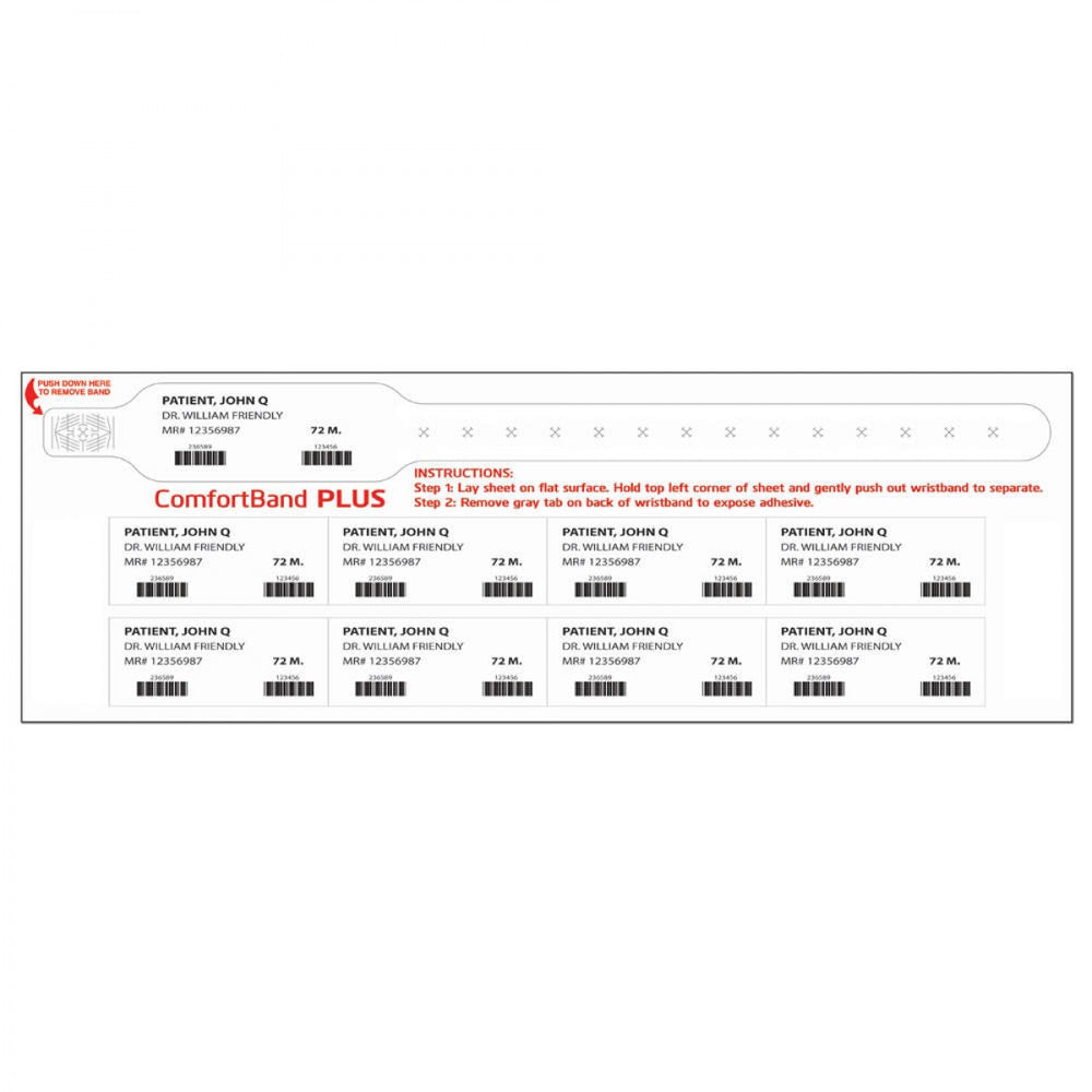 Comfortband Plus Thermal Wristband Adhesive Closure 300/Box