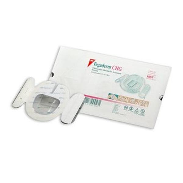 3M Medical Products Dressing IV Tegaderm CHG CHG 3-1/2x4-1/2" Strl Adhs Adhr LF 25/Bx, 4 BX/CA (1657)