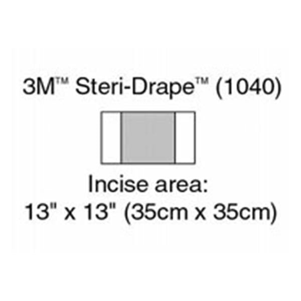 3M Medical Products Drape Surgical Steri-Drape Nfen 13x13 Md Clr Strl 10/Bx, 4 BX/CA (1040)