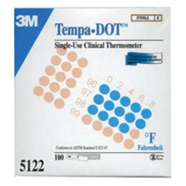 Medical Indicators Thermometer Tempa-DOT Oral/Auxiliary 100/Bx, 20 BX/CA (5122NS)