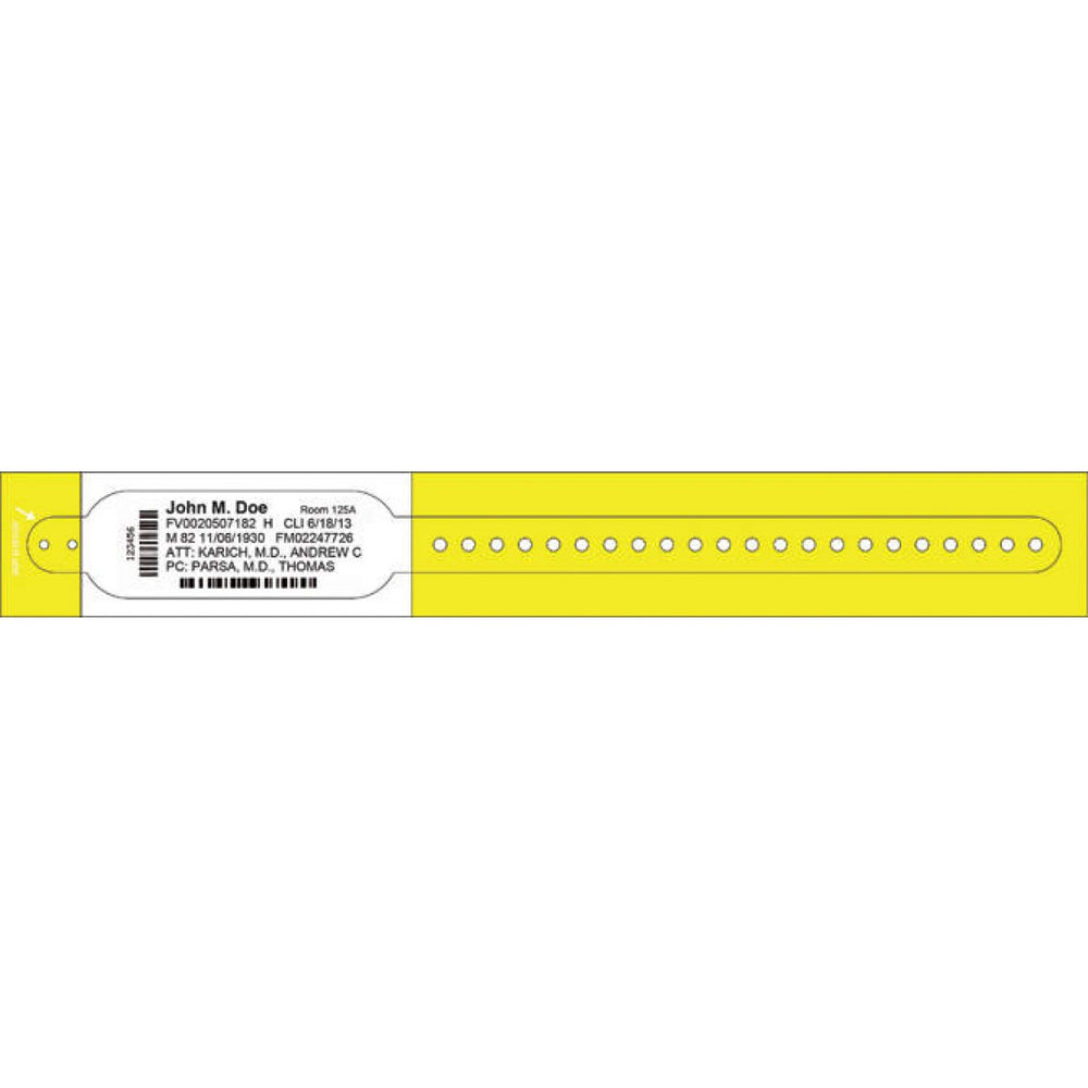 Comfortband Thermal Wristband 1 1/8" X 10 13/16" 1 1/2" Core - Adult - Yellow - 200 Per Box - Our Softest Wristbands Specially Designed For Patients With Sensitive Skin.