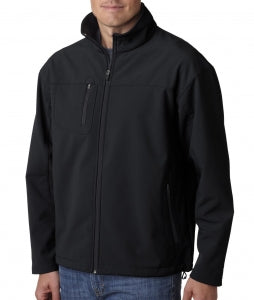 Ultraclub Unisex Wind Jackets - Men's 100% Polyester Ripstop Jacket with Zip Pocket and Cadet Collar, Black, Size 4XL - 8280 BLACK 4XL