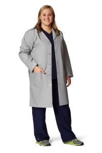 Medline Unisex Knee Length Lab Coats - Unisex Knee-Length Lab Coat, Gray, Size XS - 83044GRYXS