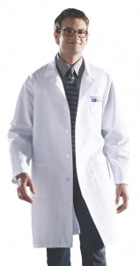 Medline Unisex Knee Length Lab Coats - Unisex Knee-Length Lab Coat, White, Size L - 83044QHWL