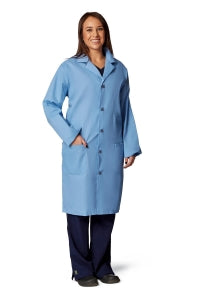 Medline Unisex Knee Length Lab Coats - Unisex Knee-Length Lab Coat, Light Blue, Size L - 83044RCWL