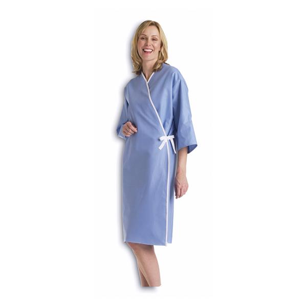 Medline Industries  Gown Patient Demure Cloth 44 in Unisex Solid Blue Adult 72/Ca