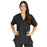 Medline PerforMAX Women's V-Neck Tunic Scrub Top with 2 Pockets - PerforMAX Women's V-Neck 2-Pocket Tunic Scrub Top, Size L, Black - 839DKWL