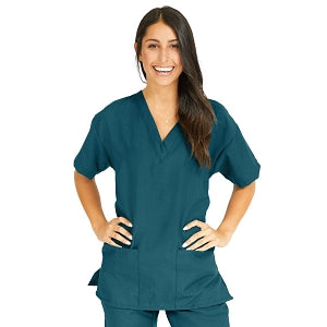 Medline PerforMAX Women's V-Neck Tunic Scrub Top with 2 Pockets - PerforMAX Women's V-Neck 2-Pocket Tunic Scrub Top, Size 4XL, Caribbean Blue - 839NNT4XL