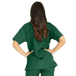 Medline PerforMAX Women's V-Neck Tunic Scrub Top with 2 Pockets - PerforMAX Women's V-Neck 2-Pocket Tunic Scrub Top, Size 4XL, Evergreen - 839JEG4XL