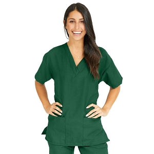 Medline PerforMAX Women's V-Neck Tunic Scrub Top with 2 Pockets - PerforMAX Women's V-Neck 2-Pocket Tunic Scrub Top, Size 4XL, Evergreen - 839JEG4XL