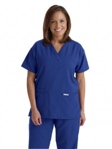 Medline PerforMAX Women's V-Neck Tunic Scrub Top with 2 Pockets - PerforMAX Women's V-Neck 2-Pocket Tunic Scrub Top, Size 4XL, Royal Blue - 839NNT4XL