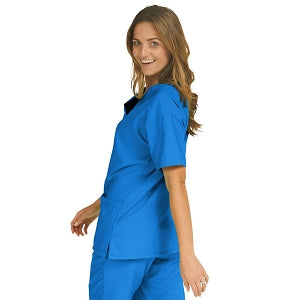 Medline PerforMAX Women's V-Neck Tunic Scrub Top with 2 Pockets - PerforMAX Women's V-Neck 2-Pocket Tunic Scrub Top, Size 4XL, Royal Blue - 839NNT4XL