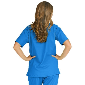 Medline PerforMAX Women's V-Neck Tunic Scrub Top with 2 Pockets - PerforMAX Women's V-Neck 2-Pocket Tunic Scrub Top, Size 4XL, Royal Blue - 839NNT4XL