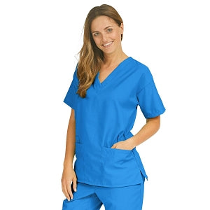 Medline PerforMAX Women's V-Neck Tunic Scrub Top with 2 Pockets - PerforMAX Women's V-Neck 2-Pocket Tunic Scrub Top, Size 4XL, Royal Blue - 839NNT4XL