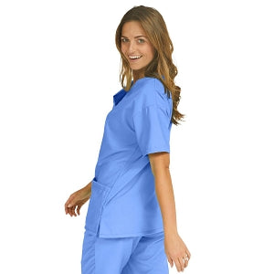 Medline PerforMAX Women's V-Neck Tunic Scrub Top with 2 Pockets - PerforMAX Women's V-Neck 2-Pocket Tunic Scrub Top, Size 4XL, Ceil Blue - 839NNT4XL