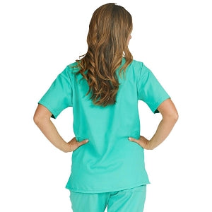 Medline PerforMAX Women's V-Neck Tunic Scrub Top with 2 Pockets - PerforMAX Women's V-Neck 2-Pocket Tunic Scrub Top, Size XXS, Jade - 839NNTXXS