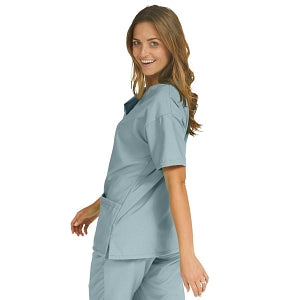 Medline PerforMAX Women's V-Neck Tunic Scrub Top with 2 Pockets - PerforMAX Women's V-Neck 2-Pocket Tunic Scrub Top, Size 4XL, Misty - 839NNT4XL