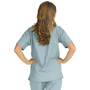 Medline PerforMAX Women's V-Neck Tunic Scrub Top with 2 Pockets - PerforMAX Women's V-Neck 2-Pocket Tunic Scrub Top, Size 4XL, Misty - 839NNT4XL