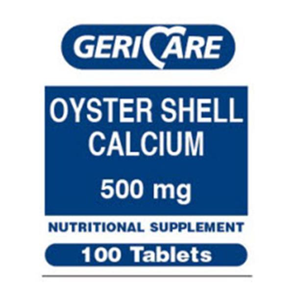 Geri-Care Pharmaceuticals Oyster Shell Calcium Supplement Calcium Adult Tablets 500 100/Bt