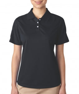 Ultraclub Ladies Cool and Dry Sport Polo - 100% Polyester Cool and Dry Stain-Release Performance Polo Shirt, Women's, Black, Size 2XL - 59215548