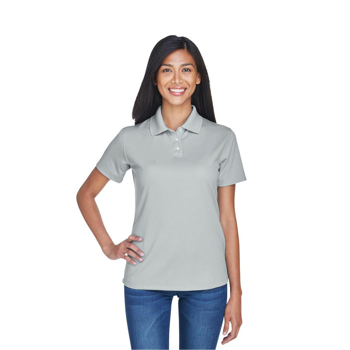 Ultraclub Ladies Cool and Dry Sport Polo - 100% Polyester Cool and Dry Stain-Release Performance Polo Shirt, Women's, Gray, Size XS - 8445L-SILVER-XS