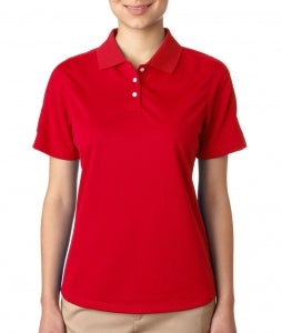 Ultraclub Ladies Cool and Dry Sport Polo - 100% Polyester Cool and Dry Stain-Release Performance Polo Shirt, Women's, Red, Size L - 59215548