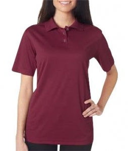 Ultraclub Ladies Cool and Dry Sport Polo - 100% Polyester Cool and Dry Stain-Release Performance Polo Shirt, Women's, Wine, Size L - 8445L-MAROON-L