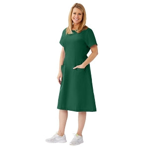 Medline ComfortEase Step-In Scrub Dresses - DBD-DRESS, SCRUB, STEP-IN, 2PKT, CE, EVRGRN, M - 844JNTM