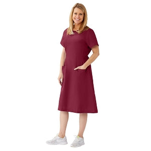 Medline ComfortEase Step-In Scrub Dresses - DBD-DRESS, SCRUB, STEP-IN, 2PKT, CE, WINE, L - 844JWNL