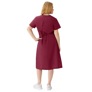 Medline ComfortEase Step-In Scrub Dresses - DBD-DRESS, SCRUB, STEP-IN, 2PKT, CE, WINE, XL - 844JWNXL