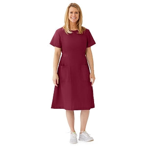 Medline ComfortEase Step-In Scrub Dresses - DBD-DRESS, SCRUB, STEP-IN, 2PKT, CE, WINE, 2XL - 844JWNXXL