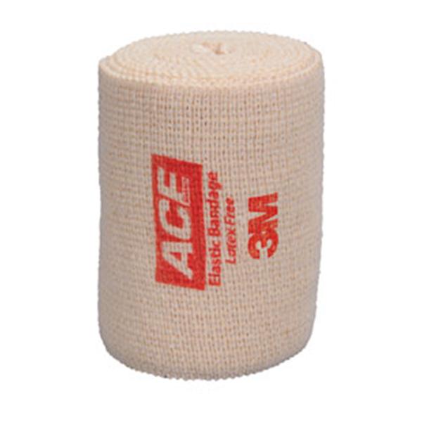 3M Consumer Health Care Bandage ACE 4"x5yd Stretch Rubber/Elastic Beige Ltx NS 10/Bx, 5 BX/CA (207433)