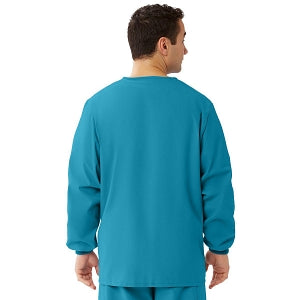 Medline Unisex AngelStat Snap-Front Warm-Up Scrub Jackets - AngelStat Unisex Snap Front Scrub Jacket, Peacock, Size 5XL - 849NBT5XL