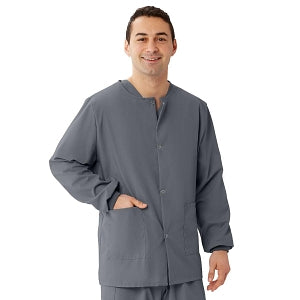 Medline Unisex AngelStat Snap-Front Warm-Up Scrub Jackets - AngelStat Unisex Snap Front Scrub Jacket, Charcoal, Size 4XL - 849NCC4XL