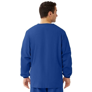 Medline Unisex AngelStat Snap-Front Warm-Up Scrub Jackets - AngelStat Unisex Snap Front Scrub Jacket, Sapphire, Size 4XL - 849NHT4XL-CA