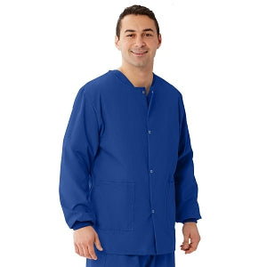 Medline Unisex AngelStat Snap-Front Warm-Up Scrub Jackets - AngelStat Unisex Warm-Up Scrub Jacket, Sapphire, Size 3XL, Angelica Color Coding - 849NHTXXXL-CA