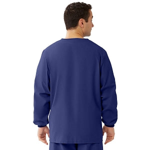 Medline Unisex AngelStat Snap-Front Warm-Up Scrub Jackets - AngelStat Unisex Warm-Up Scrub Jacket, Navy, Size 4XL, Angelica Color Coding - 849NNT4XL-CA