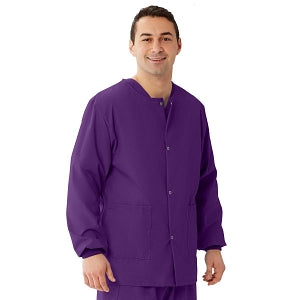 Medline Unisex AngelStat Snap-Front Warm-Up Scrub Jackets - AngelStat Unisex Warm-Up Scrub Jacket, Regal Purple, Size S - 849NRPS