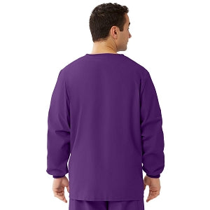 Medline Unisex AngelStat Snap-Front Warm-Up Scrub Jackets - AngelStat Unisex Warm-Up Scrub Jacket, Regal Purple, Size XL - 849NRPXL