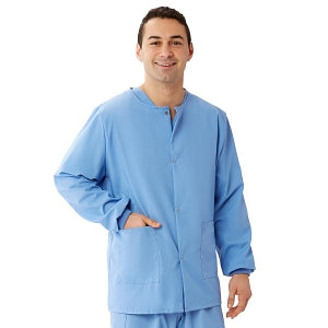 Medline Unisex AngelStat Snap-Front Warm-Up Scrub Jackets - AngelStat Unisex Warm-Up Scrub Jacket, Ciel Blue, Size 5XL, Medline Color Coding - 849NTH5XL-CM