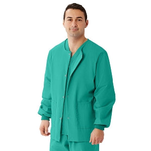 Medline Unisex AngelStat Snap-Front Warm-Up Scrub Jackets - AngelStat Unisex Warm-Up Scrub Jacket, Jade, Size XS - 849NTJXS